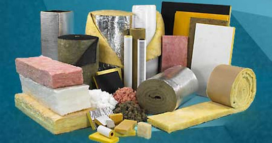 Δείγματα υλικών θερμομόνωσης: πετροβάμβακας, αφρώδη, ανακλαστικές μεμβράνες